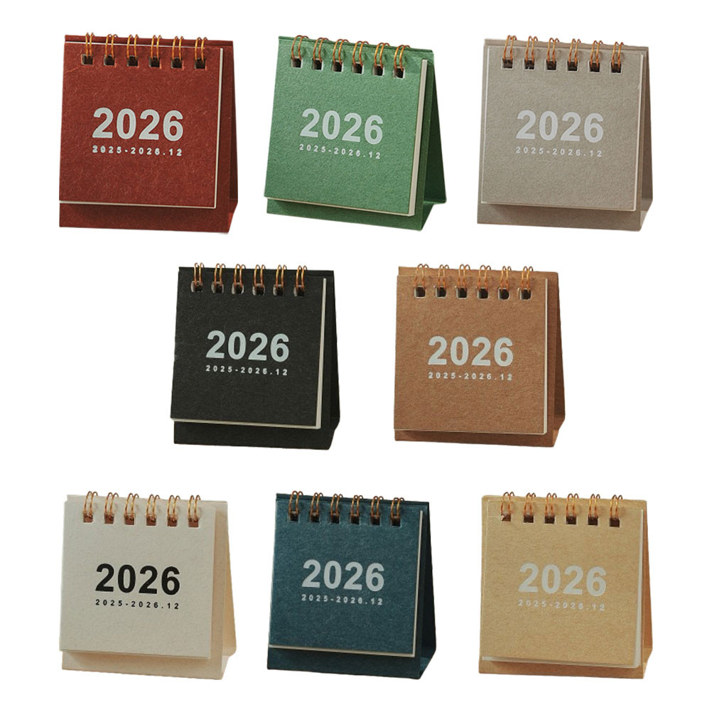

8pcs Mini Desk Calendar 2026 Small Standing Flip Monthly Desktop Calendar Twin-Wire Binding for Daily Schedule Office Home