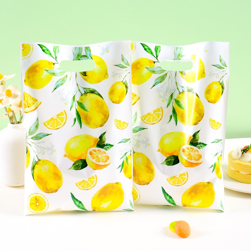 

10/20/50pcs Yellow Lemon Gift Bags Summer Fruit Biscuit Candy Bags For Summer Beach Party Picnic Wedding Favors Bags