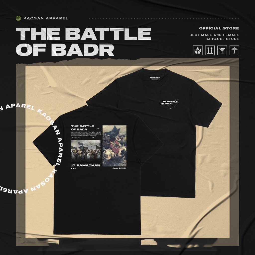 Kaos Muslim "The Battle Of Badr" - Kaos Muslim/Kaos Dakwah/Kaos Islami/Baju Islami/