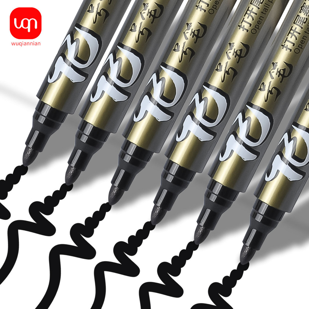 

WQN-3/6/10pcs Black Logistics Marker Pen Waterproof, Lightfast, Non-fading, Can Be Used With Ink, School And Logistics