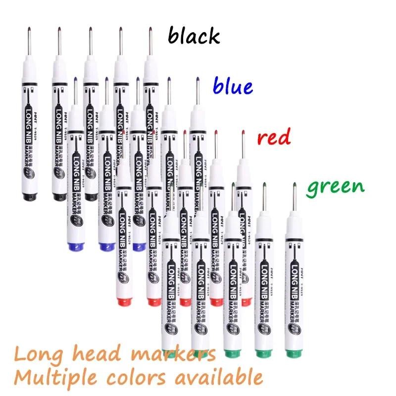 

20PCS Deep Hole Marker Pen, Extra-Fine Point Quick-Drying Long Head Ink Markers, Oil Markers Pens (Red Black Blue Green Ink)
