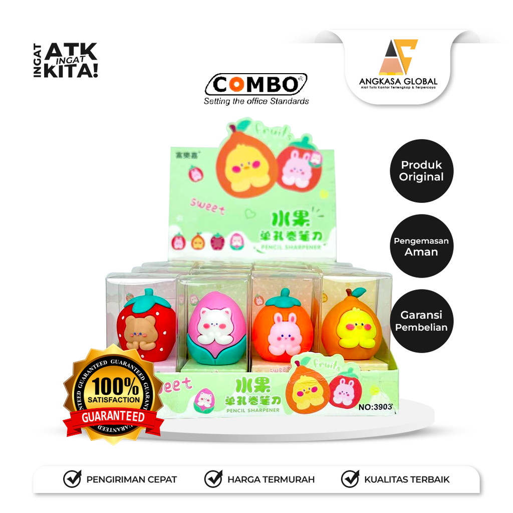 

COMBO RAUTAN TANGAN/ PENCIL SHARPENER SWEET FRUIT 3903 (1PC)