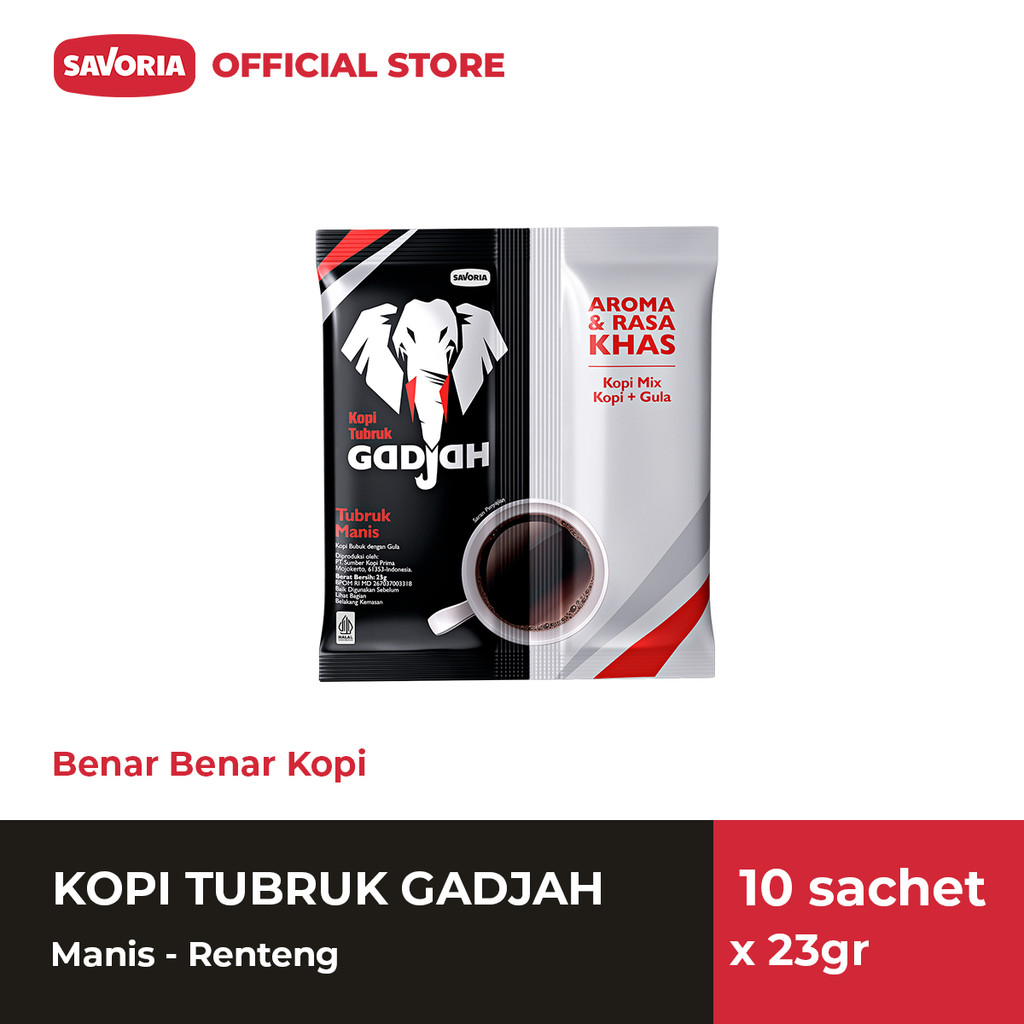 

Kopi Tubruk Gadjah Manis Renteng - Bubuk Kopi Hitam 10 Sachet x 23g