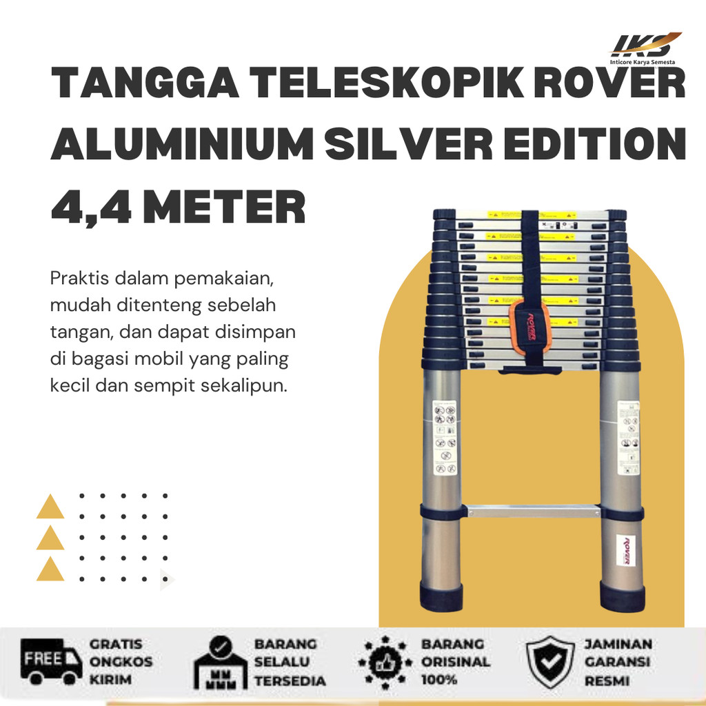 ROVER Tangga Teleskopik Aluminium 4,4 Meter Silver Edition