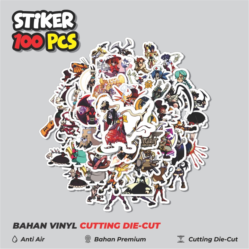 

Terbaru! 50 pcs Stiker Game Series Skullgirls Karakter Mix 3 Dekorasi Lucu Kreatif untuk Notebook, Skateboard, HP