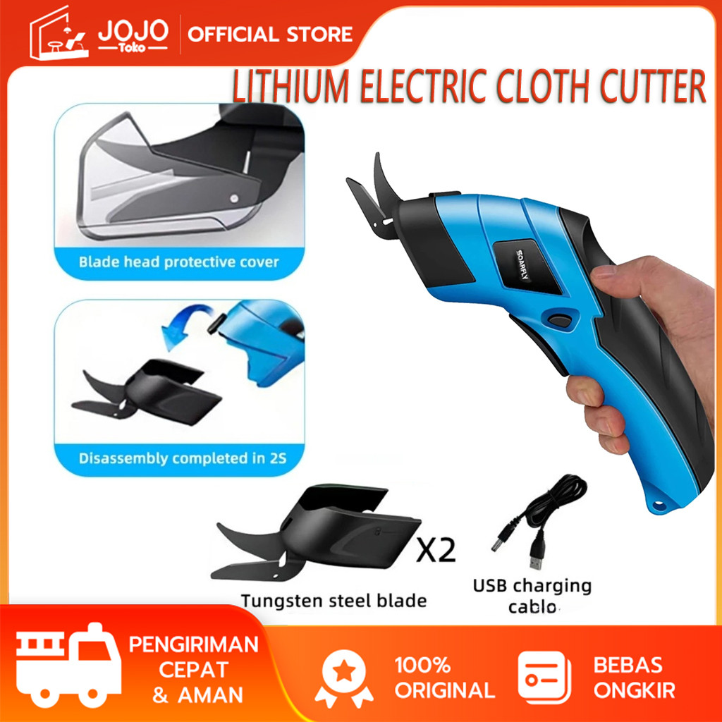 

JOJO Gunting Listrik Kain Tanpa Kabel Pemotong Isi Ulang USB Portabel Alat Pemotong Multifungsi DIY Multifungsi Untuk Karton Kain Kulit