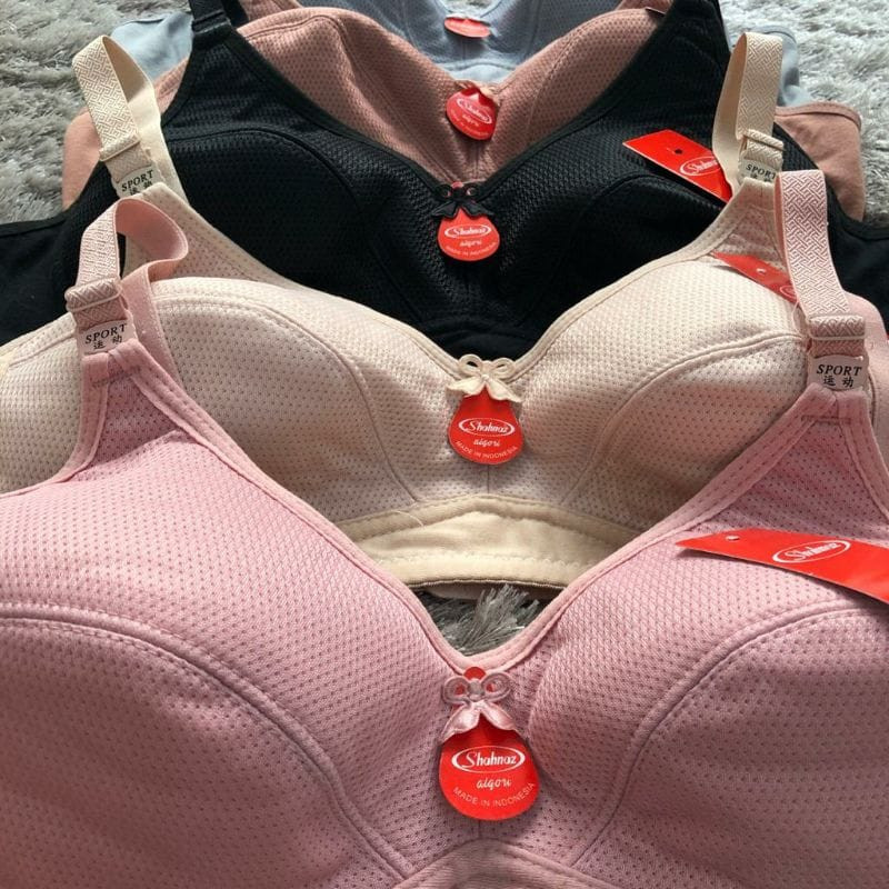 SHAHNAZ | 6 PCS BRA JUMBO KAIT 3 BREATHABLE | BRA BUSA TIPIS BAHAN BERPORI ART 1606