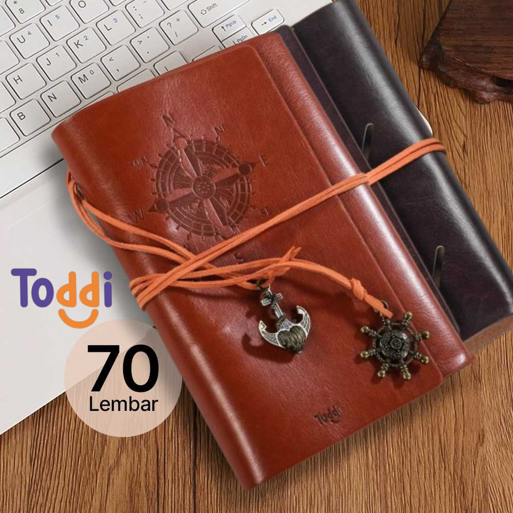

Toddi Buku Catatan Binder Kulit Retro Pirate Compass Kertas A6 72GSM 140 Halaman Blank - 8005 - OR