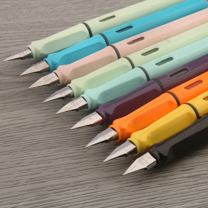 

High Quality Brand Jinhao Fashion Fountain Pen Starry Plastic Finance Classic Macaron Pink EF Ink Pen Office School Supplies New
