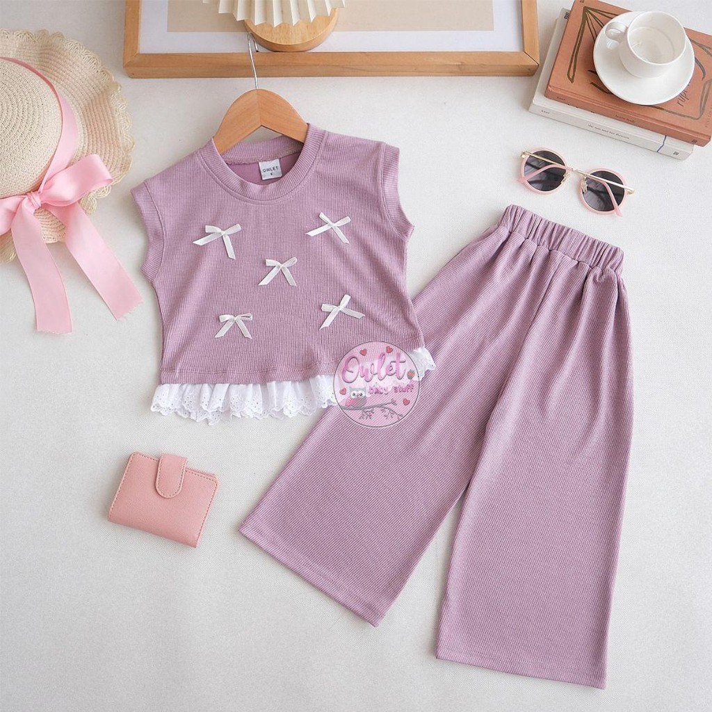 Owlet - Loly Oneset Kulot - Setelan Anak Perempuan - Setelan Harian Anak Perempuan Lucu - Setelan Mo