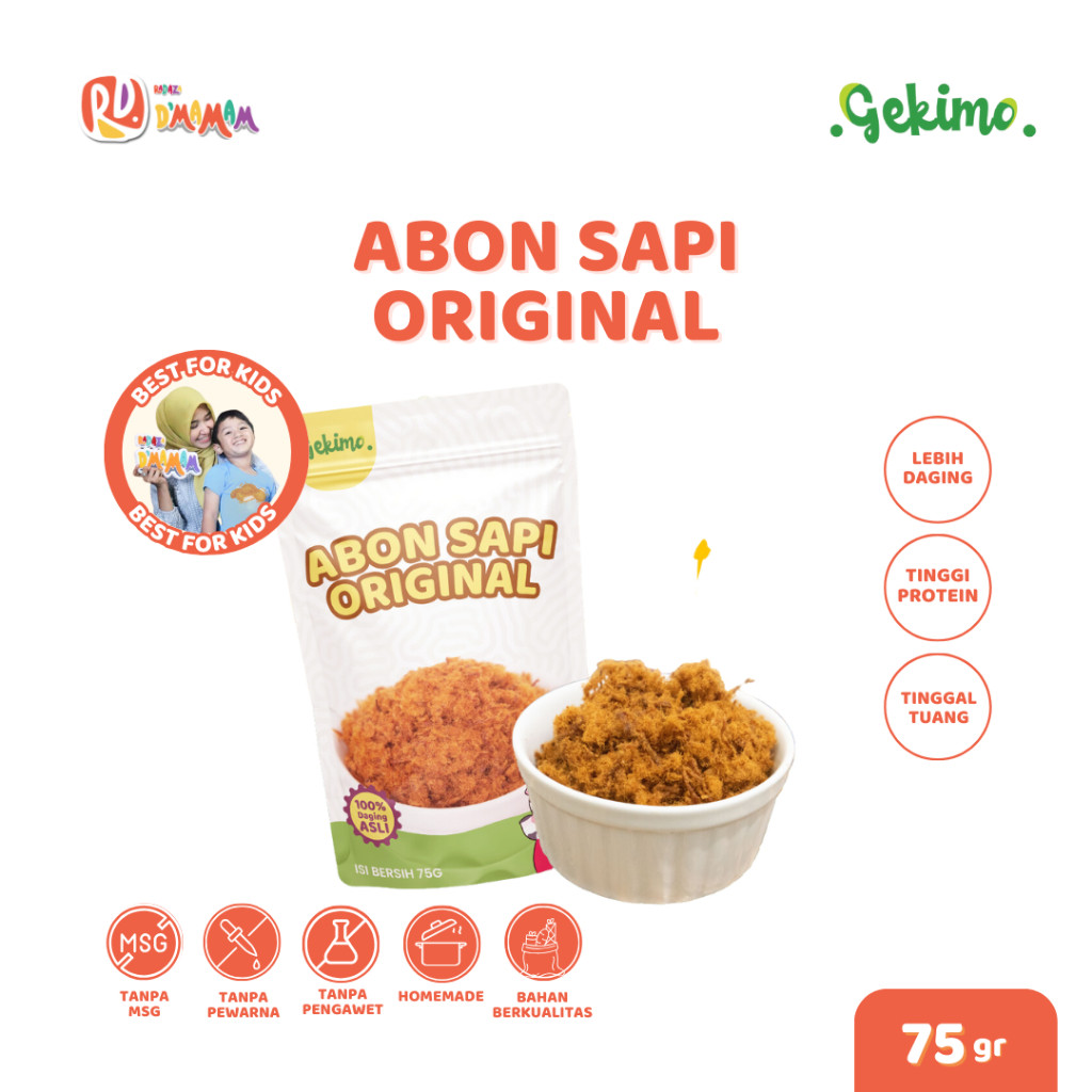 

Radaza D'MAMAM Abon Sapi Anak MPASI 75g Full Daging Travel Friendly Non MSG Non Pengawet Gekimo - Adwa Organic