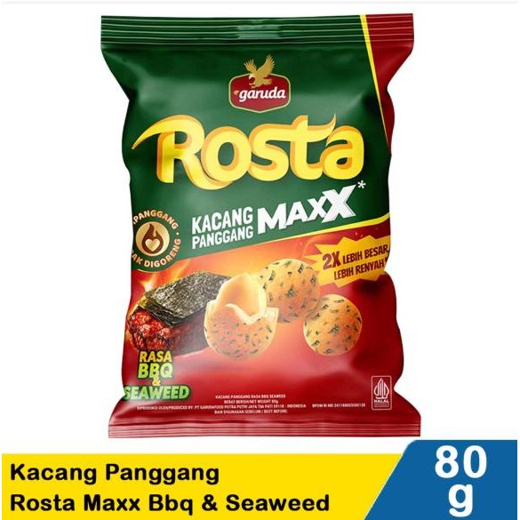 

GARUDA ROSTA MAXX KACANG PANGGANG BBQ & SEAWEED 80 GRAM NEW