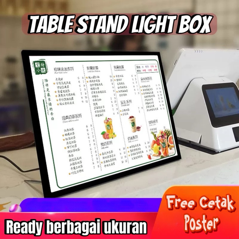 LED Table Stand Light Box/ Light Box Menu /Daftar Menu/Slim Light Box/ Light Box Table Menu Display 