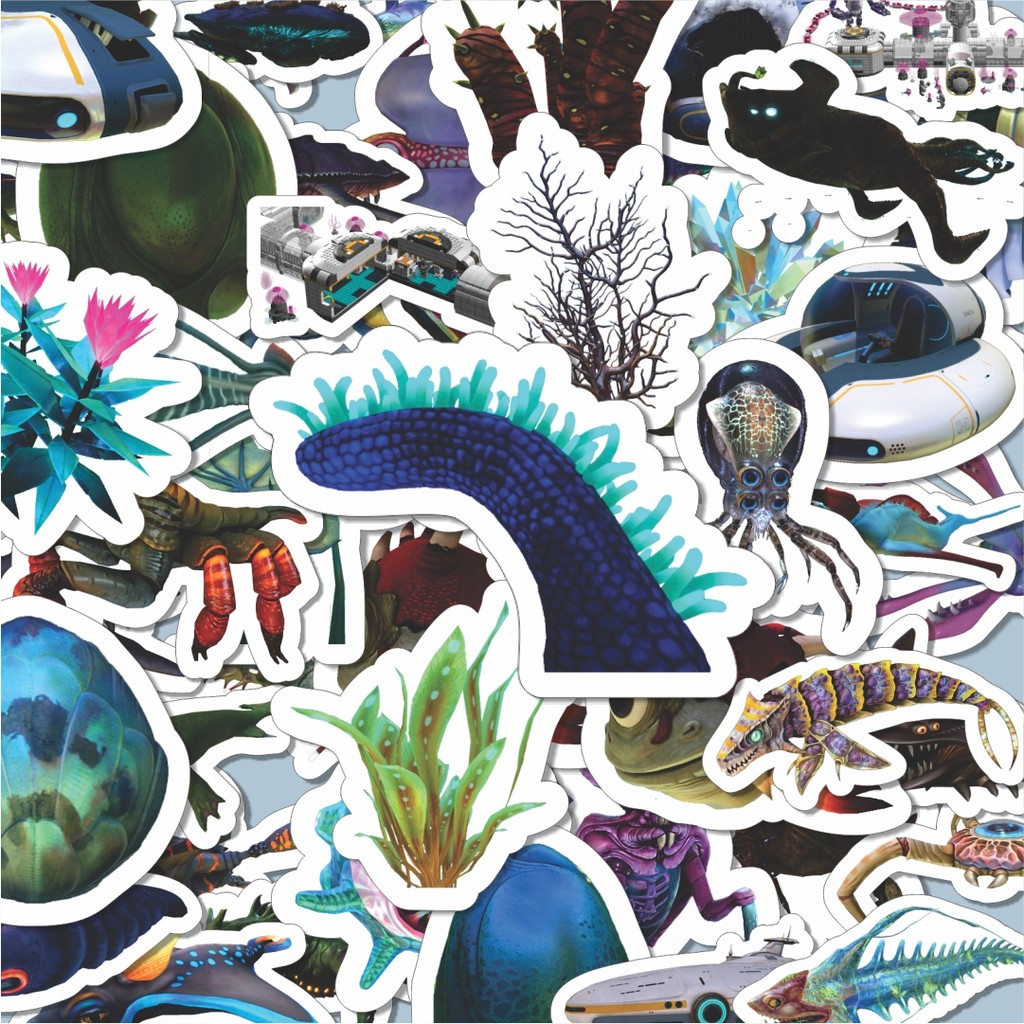 

100PCS Lucu Stiker Game Series Subnautica Karakter Mix 1 Stiker Aesthetic Stiker Anti Air Stikers Berperekat Waterproof sticker decal buat Motor Helm Buku Journal Koper Casing HP Laptop Botol Minum Hadiah anak