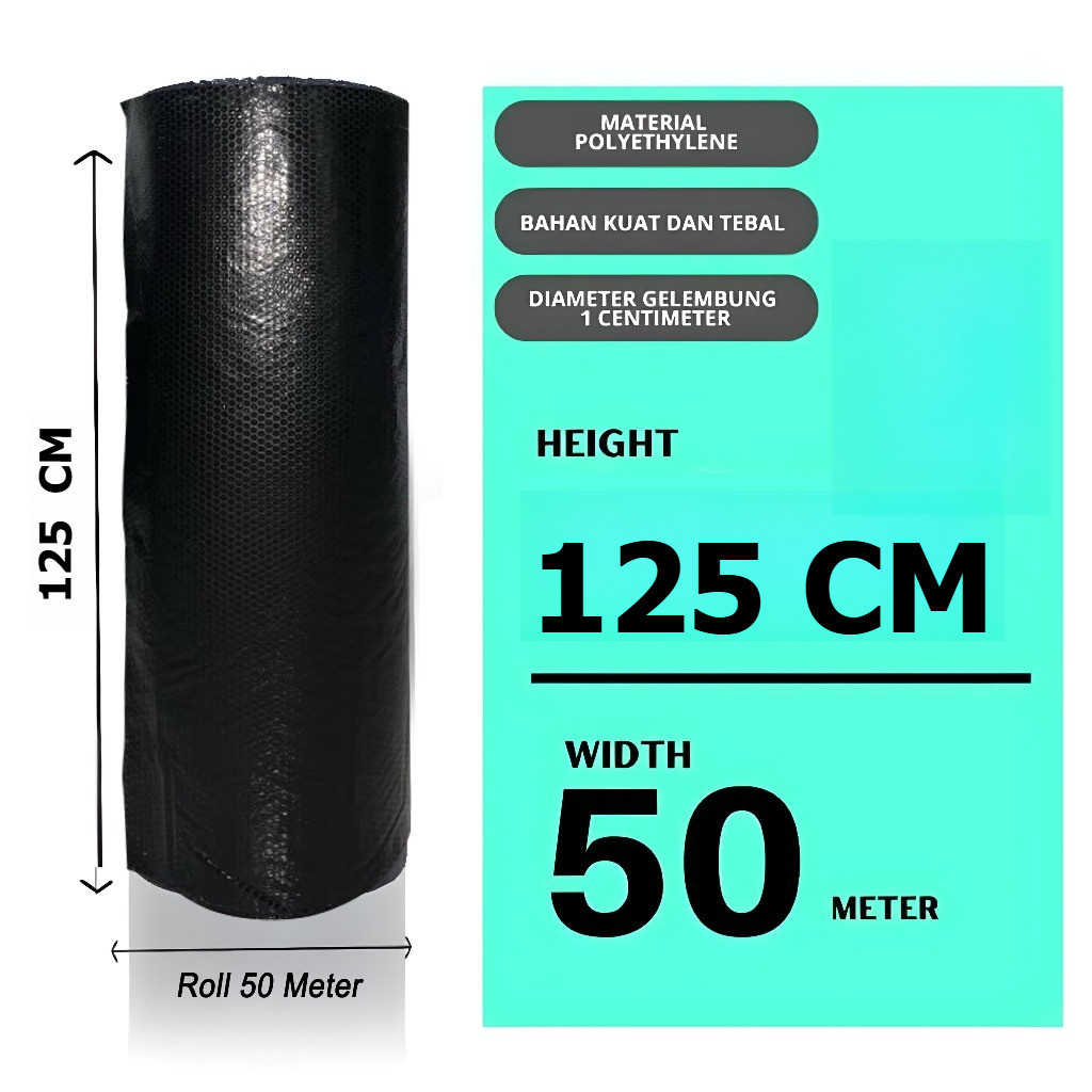 

Bubble Wrap Tebal Roll Besar Berkualitas / Buble HITAM BENING 125 CM X 50 METER ASLI BERAT2,6 KG