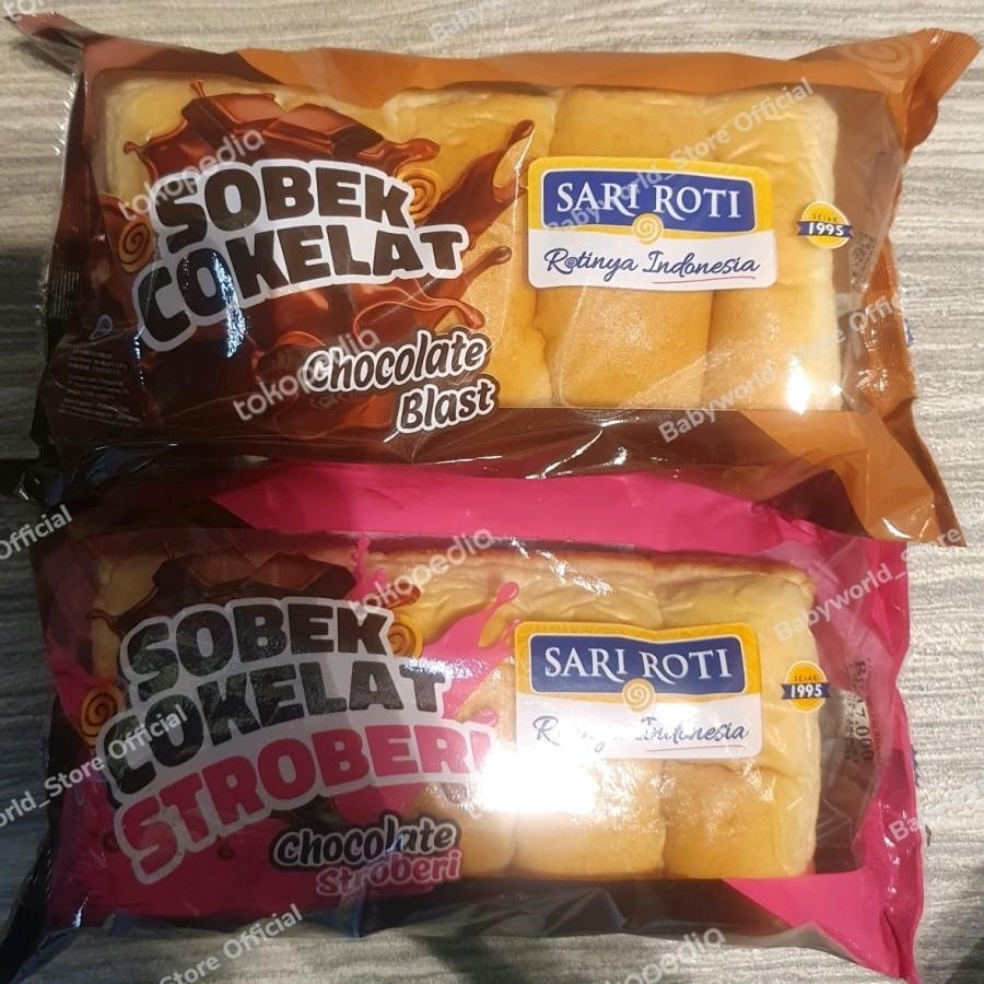 

Sari Roti Roti Sobek Rasa Coklat / Coklat Stroberi / Coklat Keju / Coklat Srikaya