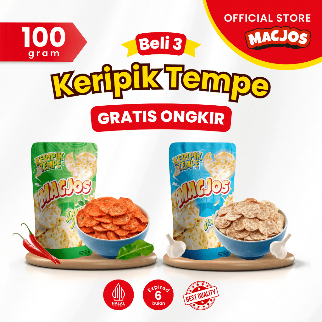 

Emama.store MACJOS Cemilan Keripik Tempe - Isi 80gr Beli 4 Hemat Banyak