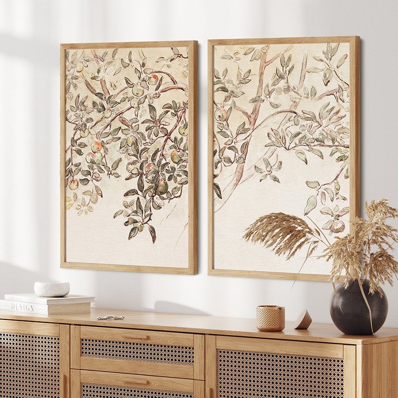 

Vintage Apple Tree Branch Drawing Poster Canvas Painting Print Wall Art Picture Rustic Farmhouse Home Decor Cuadros