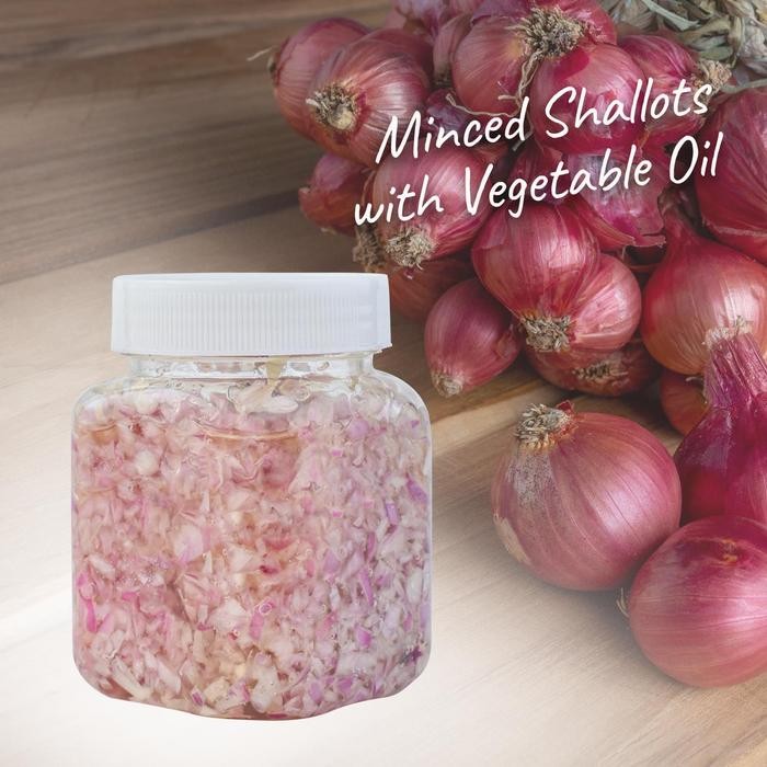 

Bawang Merah Cincang / Minced Shallots with Vegetable Oil 150 Gr - Vegetable Oil