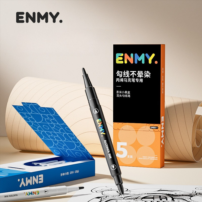 

Marker Dual Tip 5 Pcs Pen Marker Tidak Luntur Waterproof, Khusus untuk Menggambar Garis, Akrilik Art Drawing, Manga, Crafts