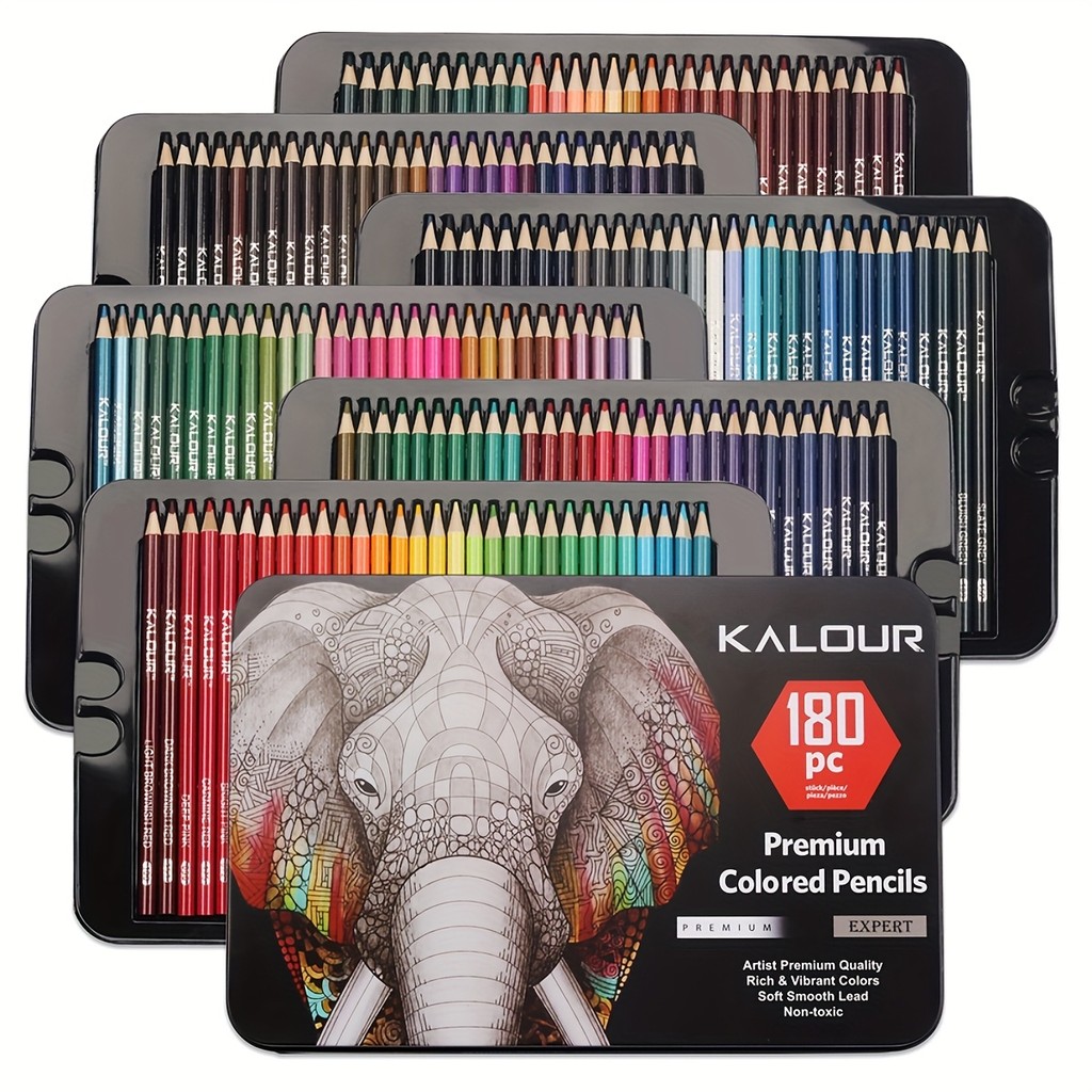 

Premium 180-color pencils, featuring a soft core, present vivid colors and are suitable for professional adult artists to draw,
