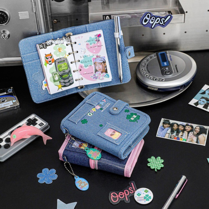 

Agenda 2025 DIY Kawaii Pocket-Sized Planner Journal Notebook Denim Cover Design Mini Travel Notebook