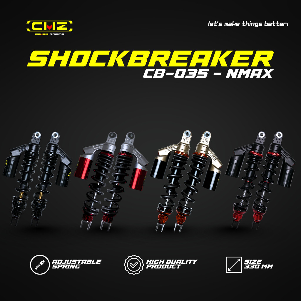 CMZ SHOCKBREAKER NMAX 330MM SUSPENSI SKOK BELAKANG TABUNG ATAS MOTOR