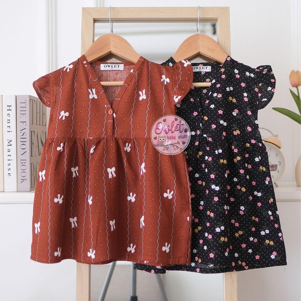 Owlet - dress anak perempuan / dress rayon anak Fashion / Baju daster rayon anak / Baju Anak Perempu