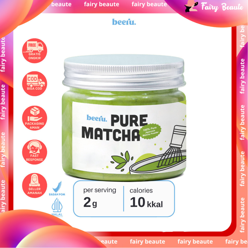 

Beeru Pure Matcha Powder 50gr - Premium Japan 100% Matcha Powder