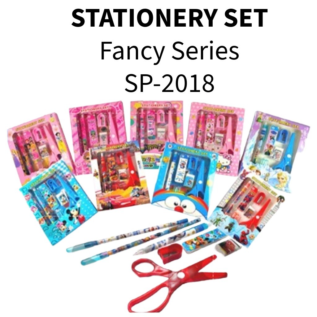 

❤️️Paket alat tulis 9in1 Pensil+gunting SET 2018 / Alat tulis set / paket alat tulis karakter❤️️