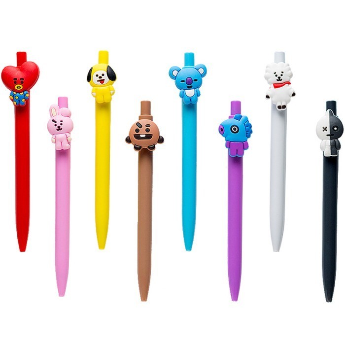 

Pulpen BT21 Karakter Lucu Bolpoin Mekanik BTS Pena Boneka Unik