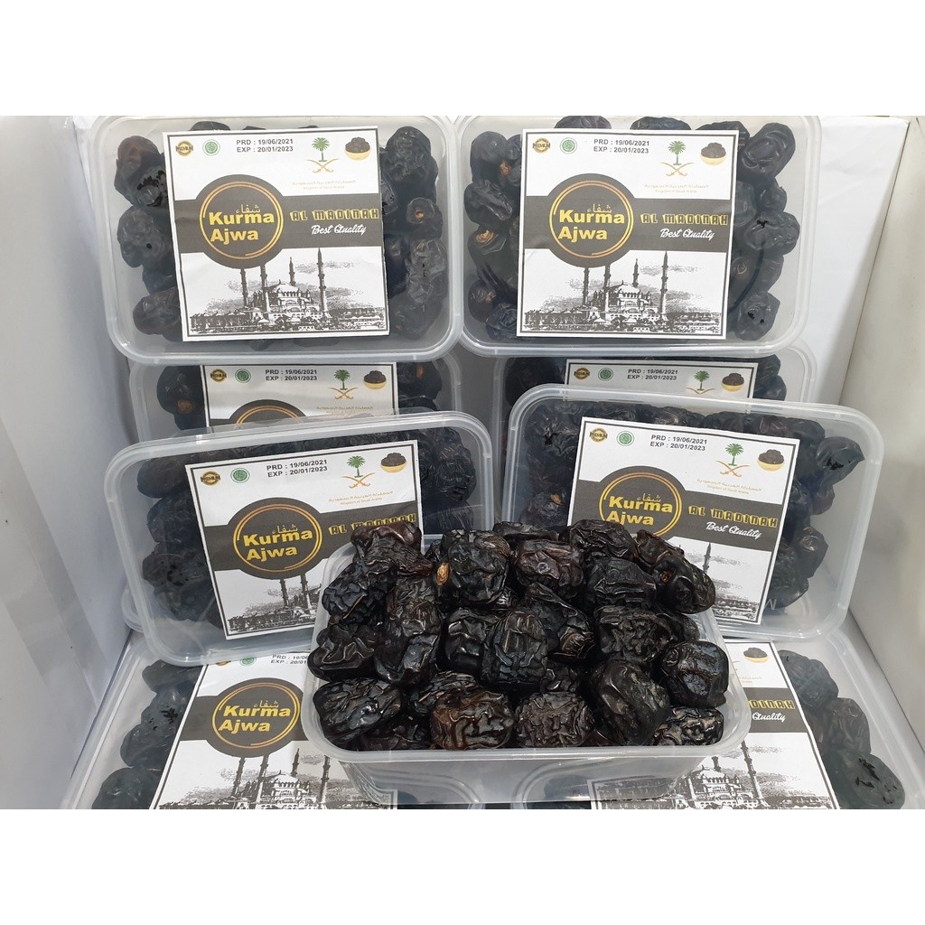 

Kurma Ajwa 500gr KEMASAN TOPLES/kurma nabi asli arab(exp 2026)
