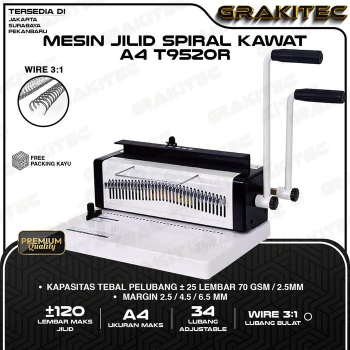 

Grakitec Mesin Jilid Spiral Kawat GRAKITEC T9520R A4 ATAU TD 1231 GRAKITEC - TD-1231
