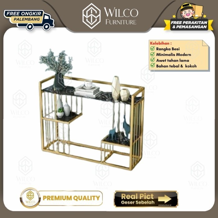 Custom Meja Tamu Besi / Meja Hias Besi Minimalis / Meja Konsul Kaki Besi / Meja Console Palembang