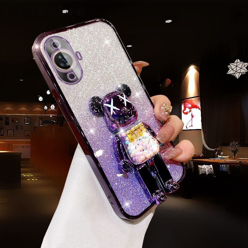 Casing HP Huawei Nova 11 / Nova 11i / Nova 11 Pro Penutup belakang dengan Kartun Bear 3D Berdiri Lux