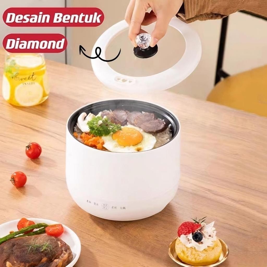Rice Cooker Panci Listrik Rice Cooker mini 1.6L Rice Cooker/Penanak Nasi 400W Serbaguna Elektronik p