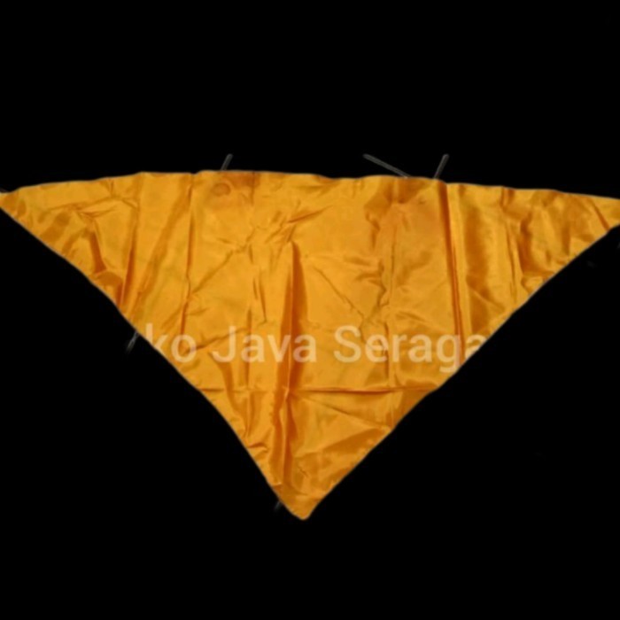 Syal Mitela Polos Bahan Satin Warna Biru Kuning Hijau Merah Hitam - Kuning Emas