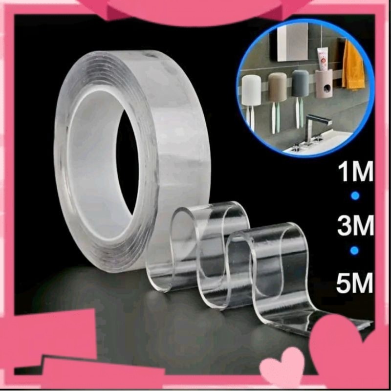 

Double Tape Nano Isolasi Bening Transparan 2 sisi Super Lengket 1M 3M 5M
