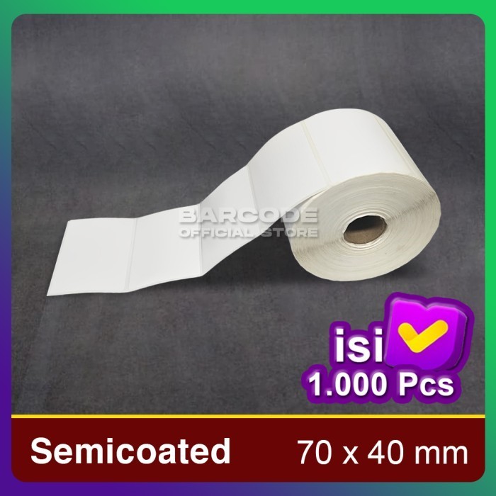 

LABEL BARCODE 70 X 40 (1 LINE) KERTAS STICKER LABEL SEMICOATED 70x40 -TAM69