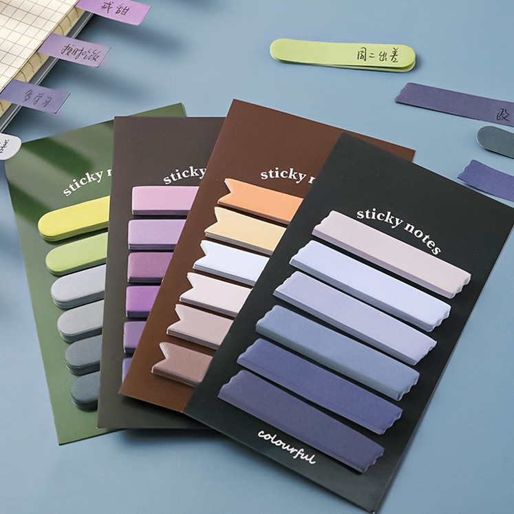 

ACEH.BA 130923 Sticky Note 6in1 Gradiasi Tempelan Kertas Catatan 120Lembar Kertas Notes Morandi Warna Gradasi Label Indeks Kertas Deco Colourful Diy Jurnal Planner Mini Memo Bookmark Notepad