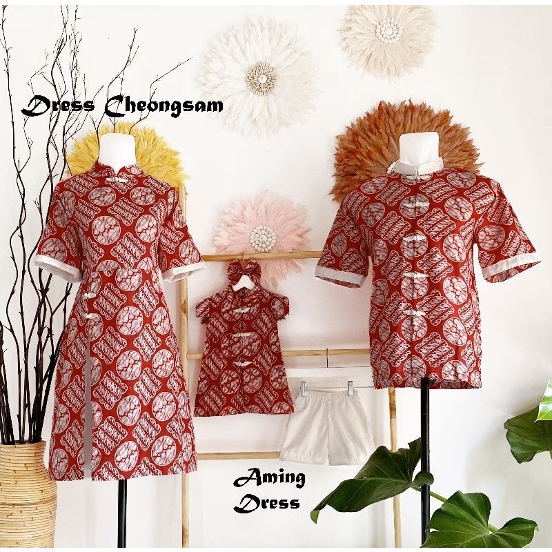 cheongsam anak dan dewasa/dress imlek terbaru/baju imlek keluarga/dress imlek anak dan dewasa /baju 