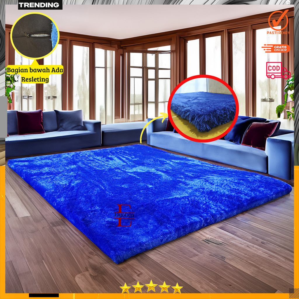 Karpet bulu rasfur ukuran 160x100X3.5CM