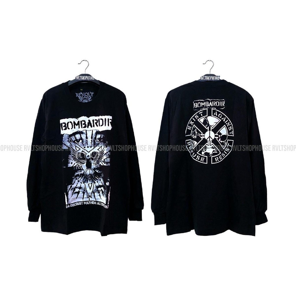 Longsleeve Band Punk Bombardir -666 / T-shirt Pria | Longsleeve Punk Kaos Lengan Panjang Punk