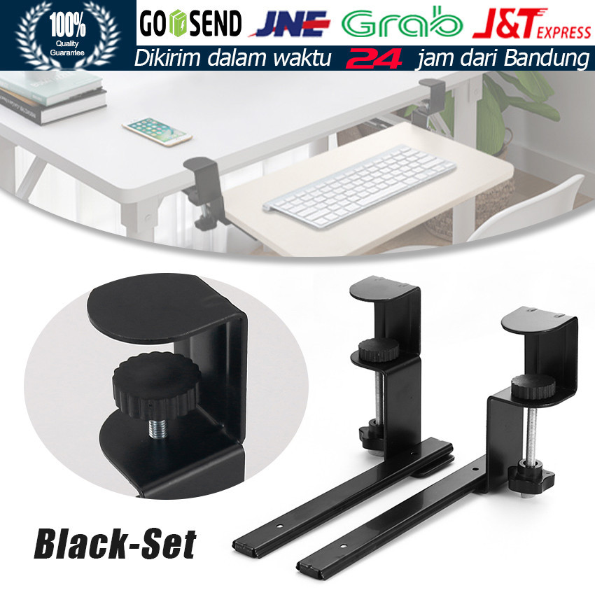 Keyboard Tray / Tempat Keyboard Bawah Meja Untuk Komputer Dan Mouse Tidak Perlu Memukul Lubang