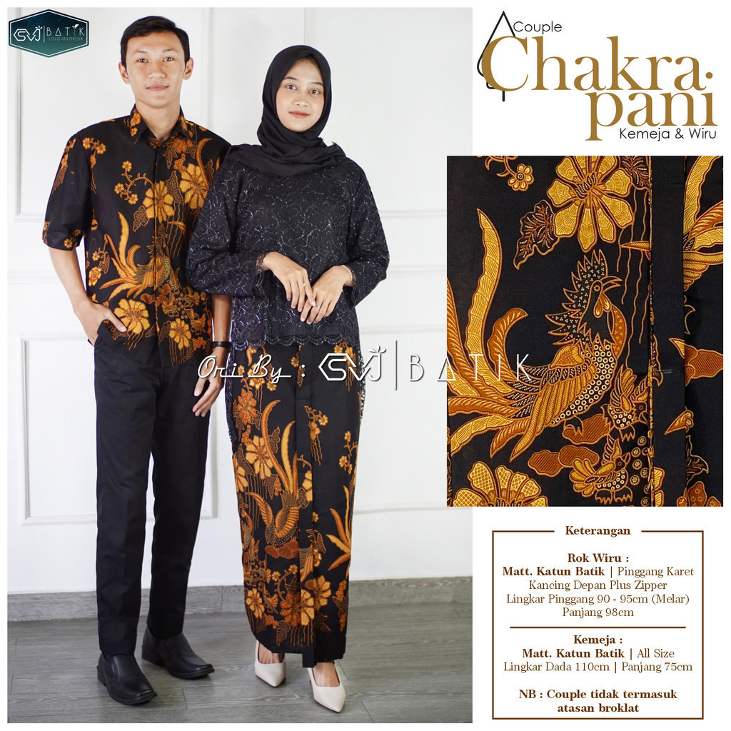 BAGASKARA - Couple batik wanita set rok wiru span kemeja lengan pendek katun dewasa all size bawahan