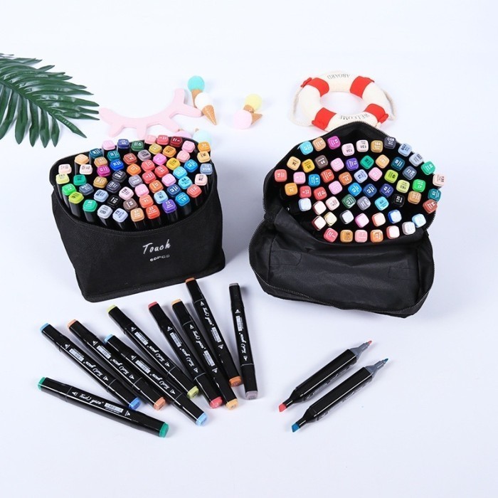 

TouchFive 24/48/60/80 Warna Sketsa Spidol Umum General Marker Set Anim - 60warna