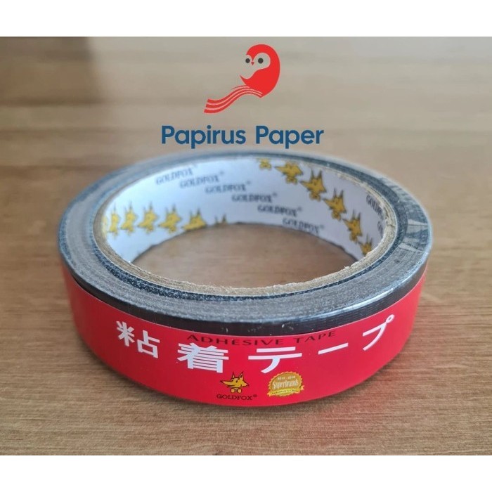 

Lakban Hitam 24mm x 11 Yard GoldFox / Cloth Tape 1 Inch | Isolasi | Selotip | Tape