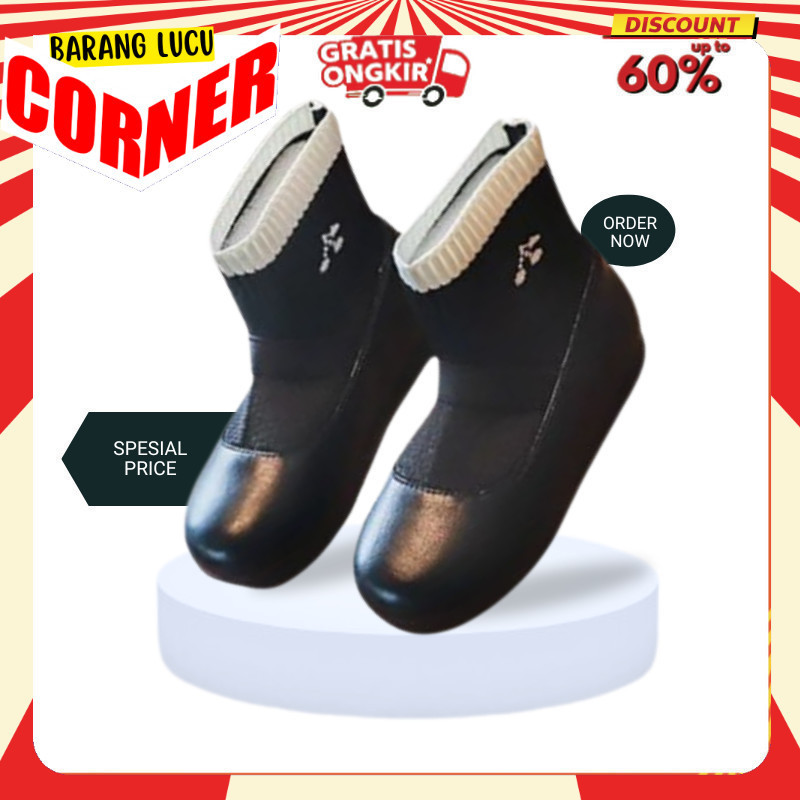 Sepatu boot Anak Perempuan Tinggi pantovel Fashion Kulit slip On resleting Usia TK SD