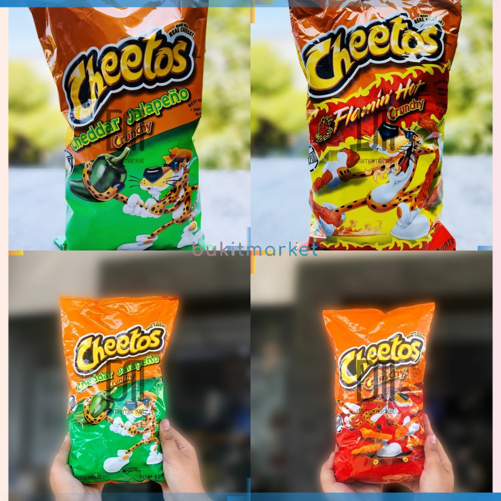 

Cheetos Snack Camilan Puffs Crunchy Mac 'N Cheese Corn Import Impor Flamin Hot Cheddar Jalapeno Made With Real Rasa Jagung Bakar Original Chicken Steak 8 Oz 50 75 90 220 226 255 500 White Pouch Bungkus Dus