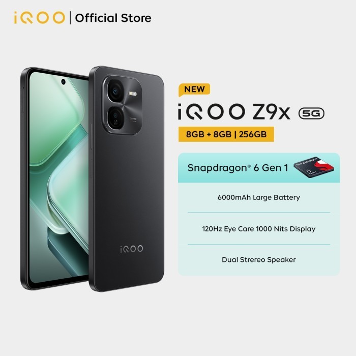 iQOO Z9x (8/256) Snapdragon 6 Gen 1 4nm (ANTUTU 570,456+), 6000 mAH, 1000 nits 120hz eye-care displa